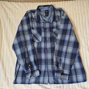 John Blair Blue Plaid Shirt XL